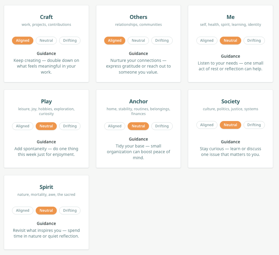 Screenshot of COMPASS assessment