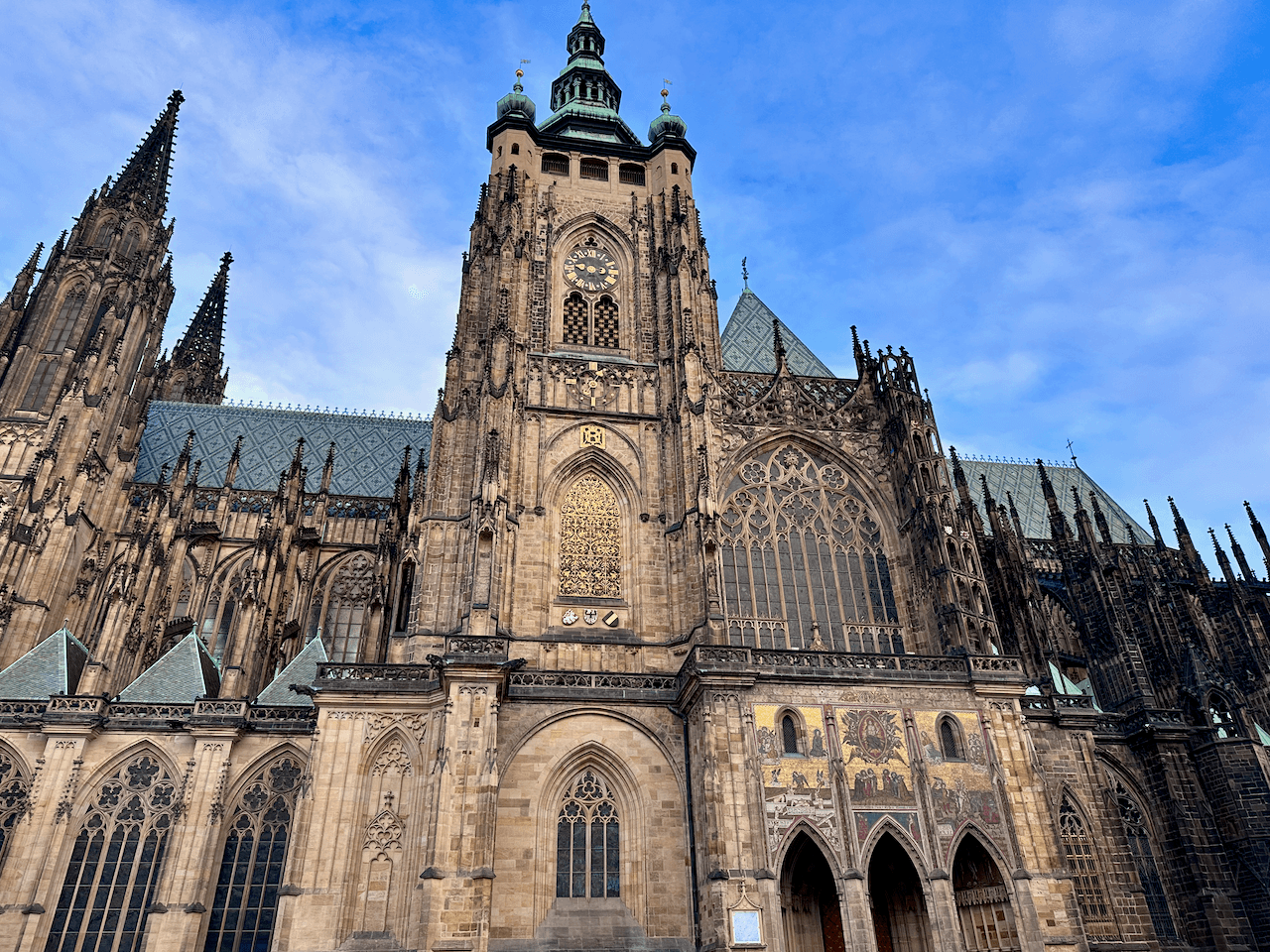 Side of the Prague Cathedral in Prague, Czech Republic