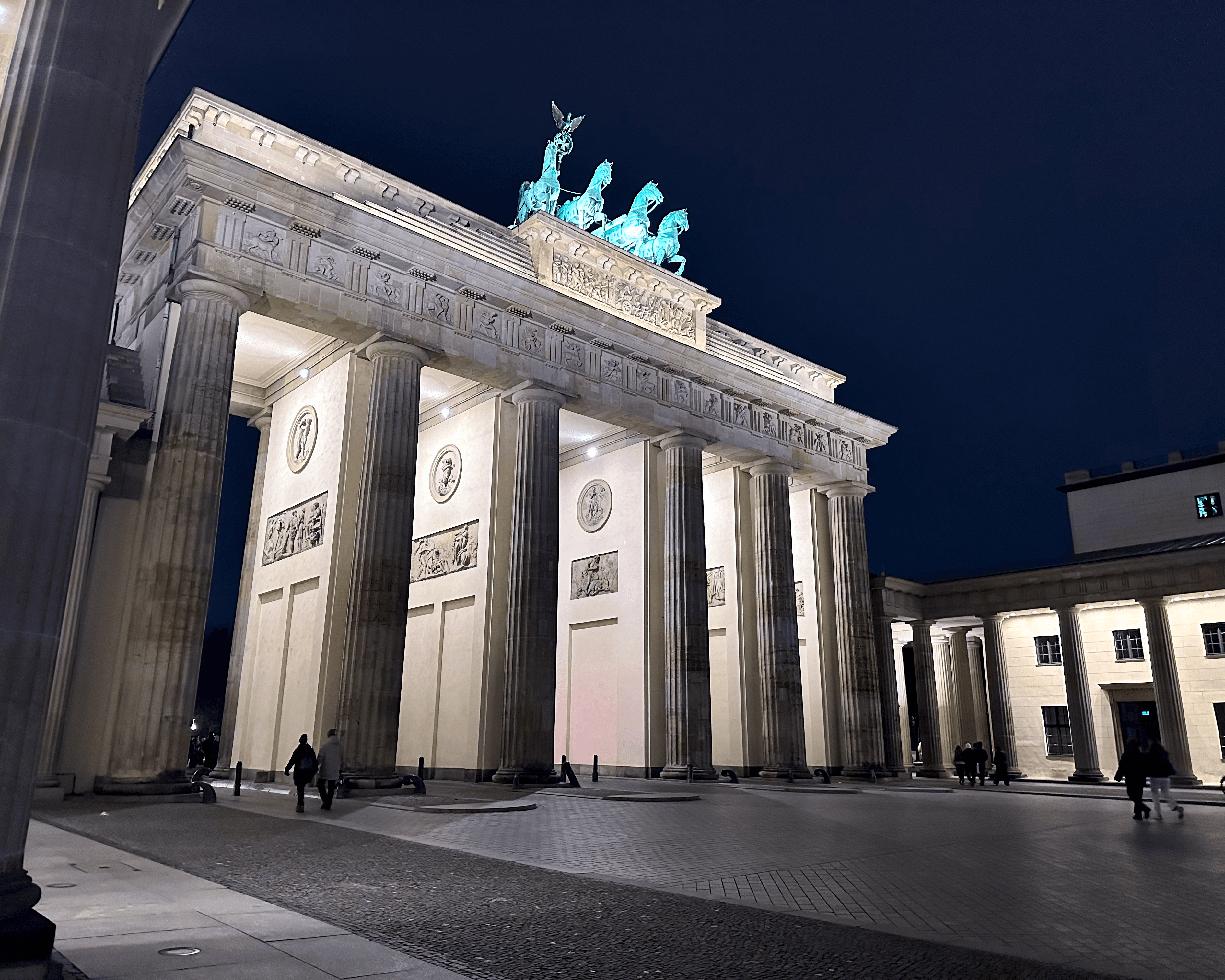 The Brandenburg Gate and dark sky in Berlin, Germany