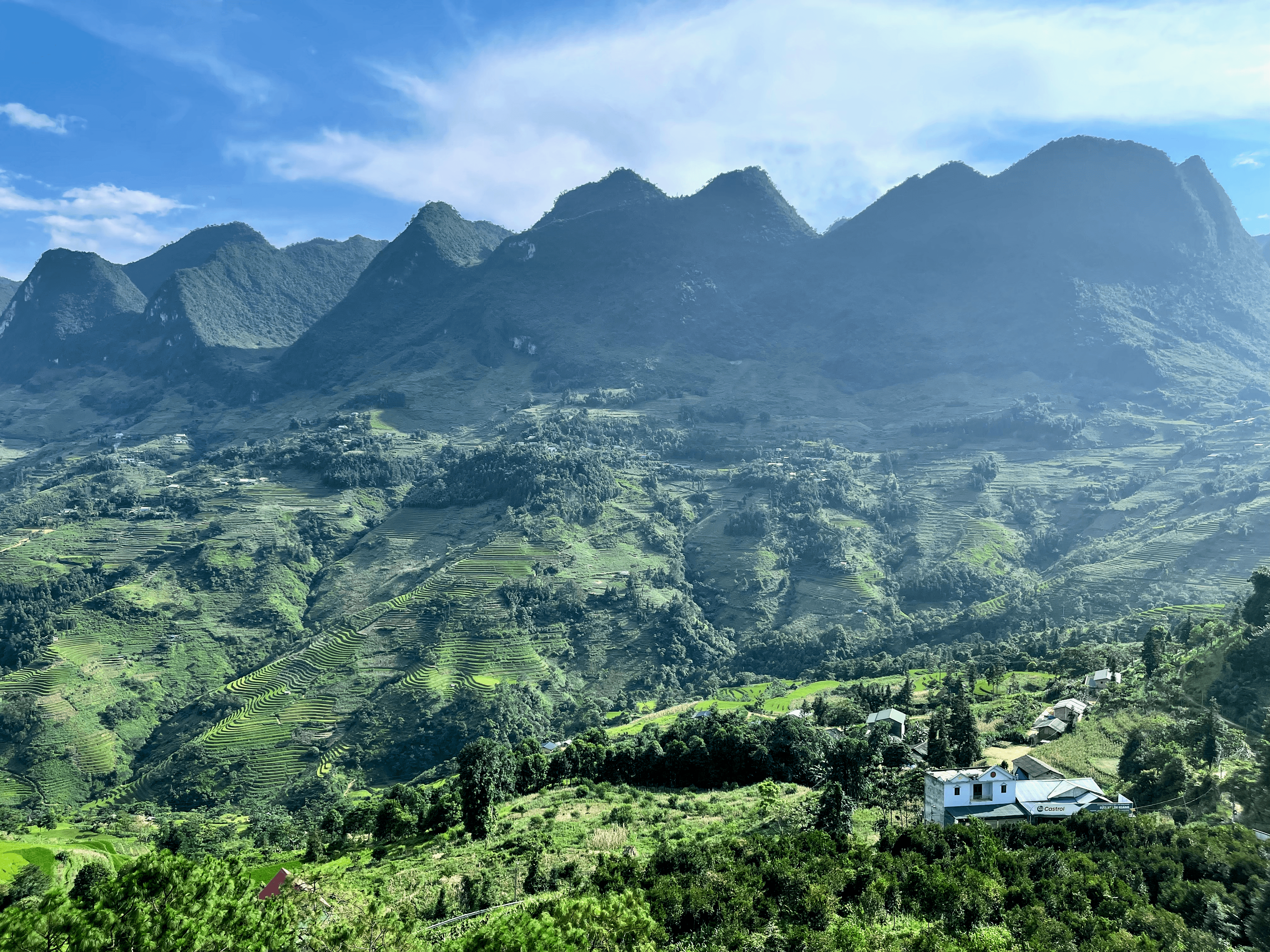 Rice fields and mountains in Ha Giang, Vietnam