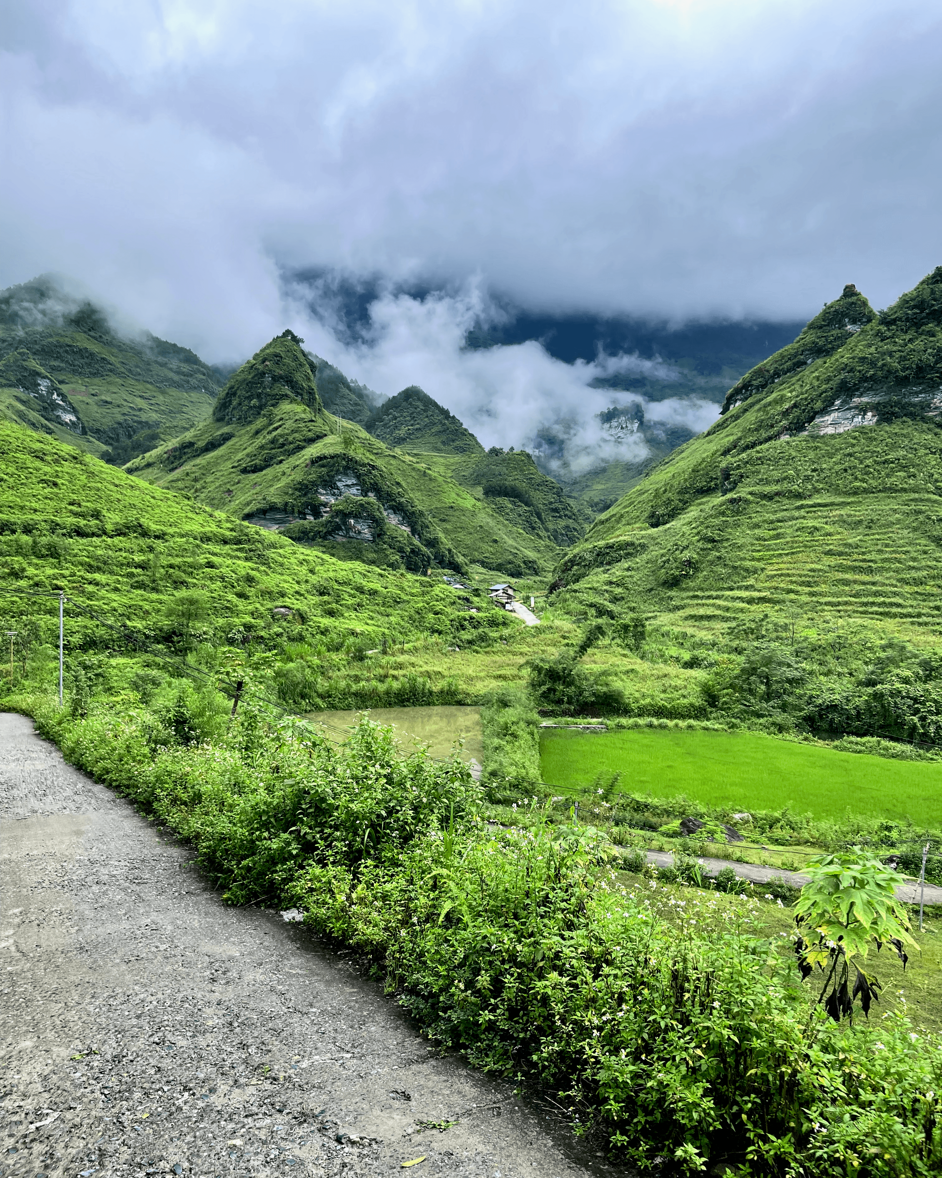 Mountains and road in Ha Giang, Vietnam